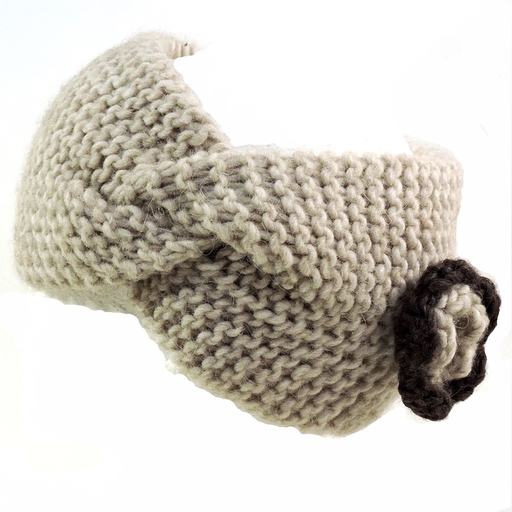 FRATELLI TALLI 🇮🇹 WOMEN'S BEIGE WOOL/ALPACA FASHION HEADBAND